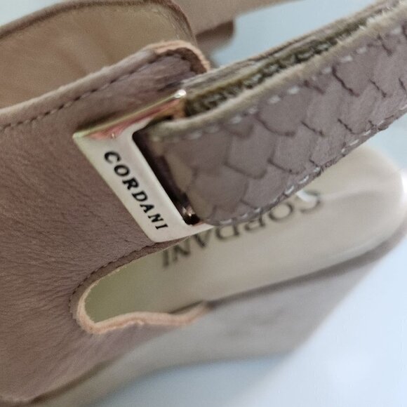 Cordani Made In Italy Beige Leather Platform Sandals Size 37 - Picture 6 of 8